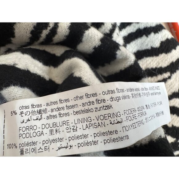 Zara Black and White Zebra Print Coat - Picture 13 of 14